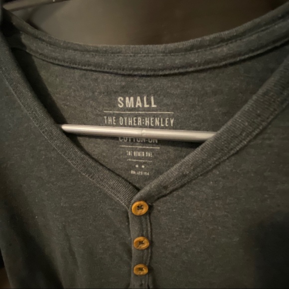 Cotton On Shirts Dark Grey Henley Poshmark